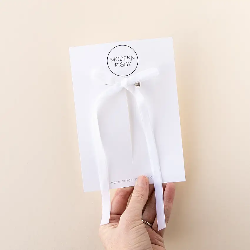 White | Statement Ribbon Bow