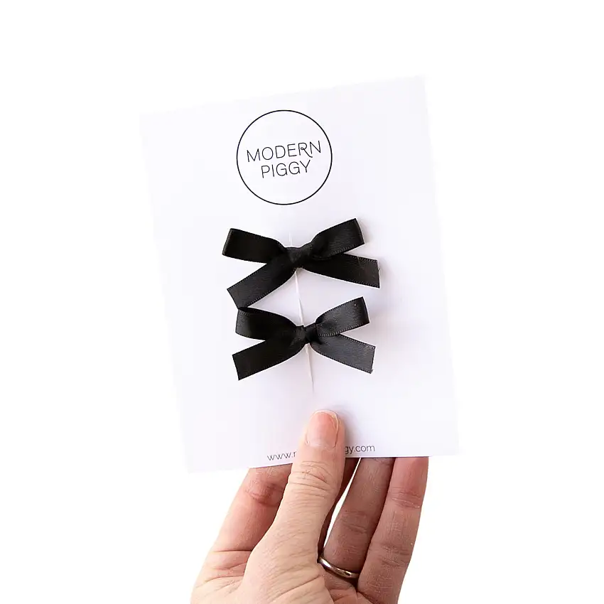 Black | Mini Ribbon Bow Set