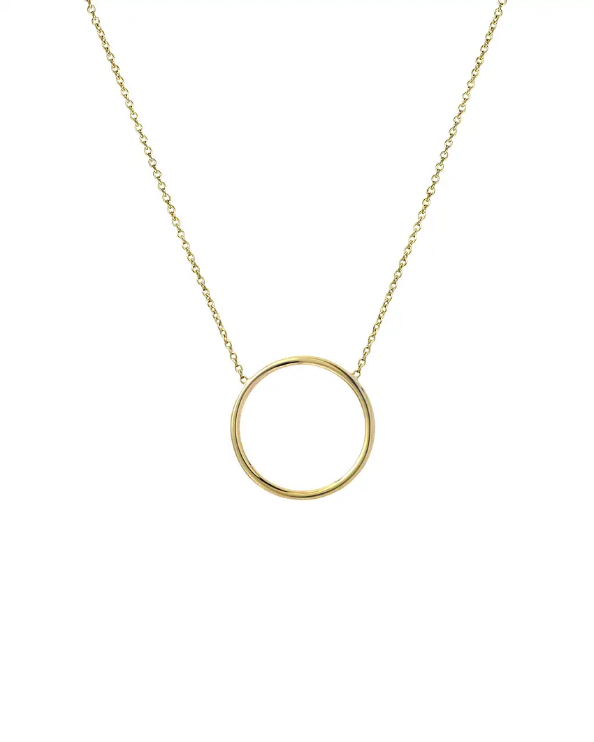 14k Gold Circle Necklace