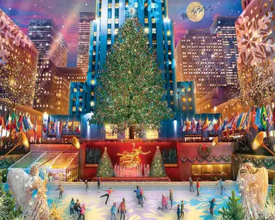 WHITE MOUNTAIN PUZZLES - Rockefeller Christmas (1711pz) - 1000 Piece Jigsaw Puzzle