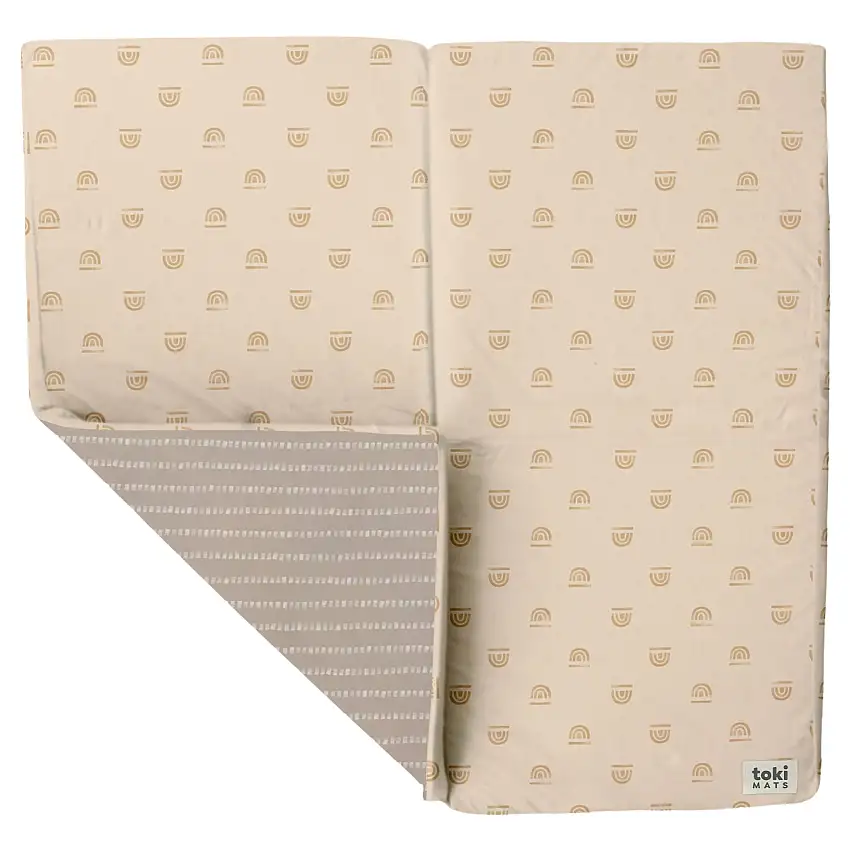 Rainbow Stamp In Cream Organic Cotton Mat