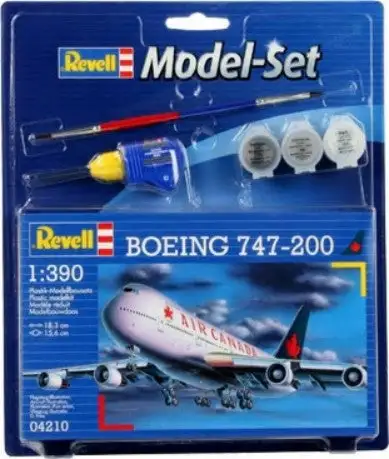 Revell 64210 1/390 B747-200 Air Canada Commercial Airliner w/paint & glue