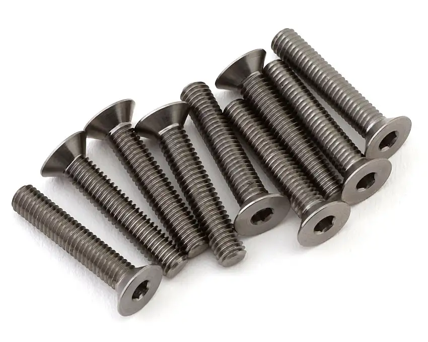 1UP Racing Titanium Pro Duty Flat Head Screws (10) (3x16mm)