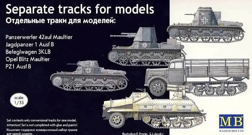 Master Box Models 3505 1/35 Separate Tracks for Pz 1 Ausf B, Opel Blitz Mualtier