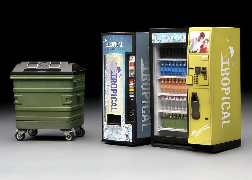 Meng Vending Machine & Dumpster 1/35 Scale Set
