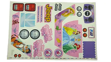 POWER WHEELS - 3900-6557 Label Sheet for FLC45 Disney Princess Jeep