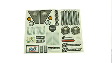 POWER WHEELS - 3900-8082 Label Sheet for HGB67 Jeep Hurricane Extreme Replacement Part