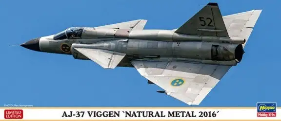 Hasegawa 2232 1/72 AJ37 Viggen Natural Metal 2016 Fighter (Ltd Edition)