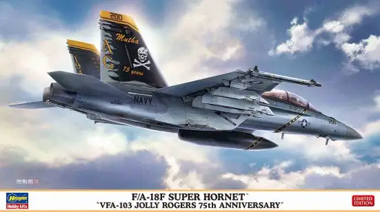 Hasegawa 2380 1/72 F/A18F Super Hornet VFA103 Jolly Rogers 75th Anniversary USN Fighter (Ltd Edition)