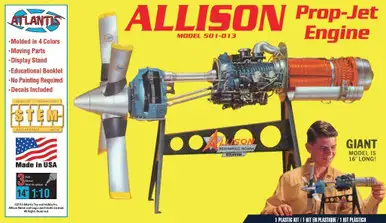 Atlantis Models - Allison 501-D13 Prop Jet Aircraft Engine 1/10 Plastic Model Kit (H1551)