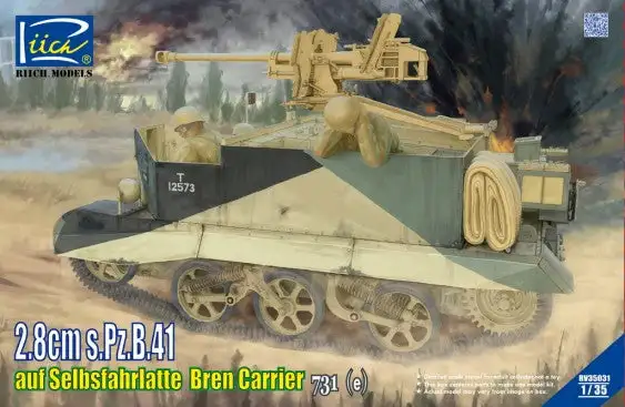 Riich Models 35031 1/35 Selbsfahrlatte 731(e) Bren Carrier w/2.8cm sPzB41 Gun
