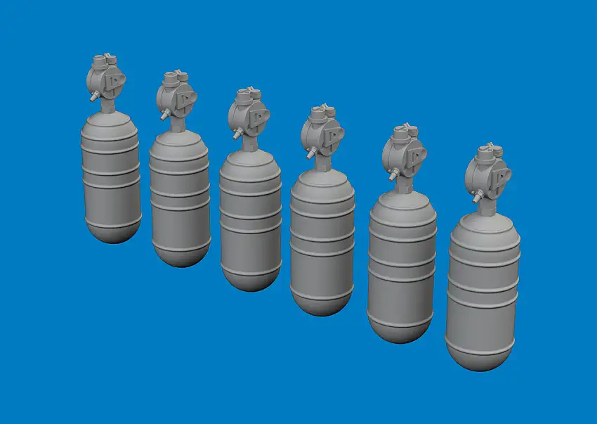 WWII USAAF Oxygen Cylinder A6 (Resin) 1/72 Eduard