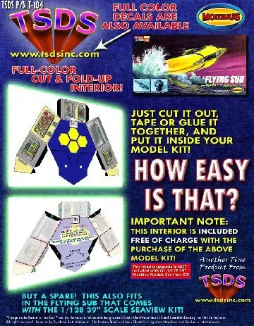 TSDS 104 1/128 Mini Flying Sub Color Fold-Up Interior for MOE
