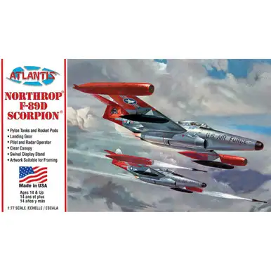 Atlantis - Northrop F-89D Scorpion with Swivel - 1/80 Scale Plastic Kit (H221)