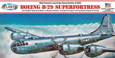 Atlantis - Boeing B-29 Superfortress with Swivel Stand - 1/120 Scale Plastic Kit (H208)