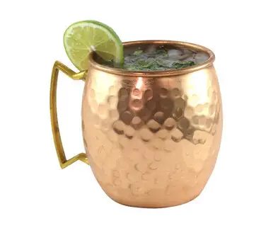 ZEE'S CREATIONS - Moscow Mule Hammered Copper Mug with Brass Handle 20 oz (AC6001)