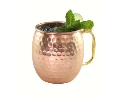 ZEE'S CREATIONS - Moscow Mule Copper Mug with Brass Handle/Thumb Rest 30 oz (Style: Hammered) (AC6005)