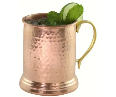 ZEE'S CREATIONS - 24 oz Tankard Hammered Copper Mug w/Brass Handle (AC6007)