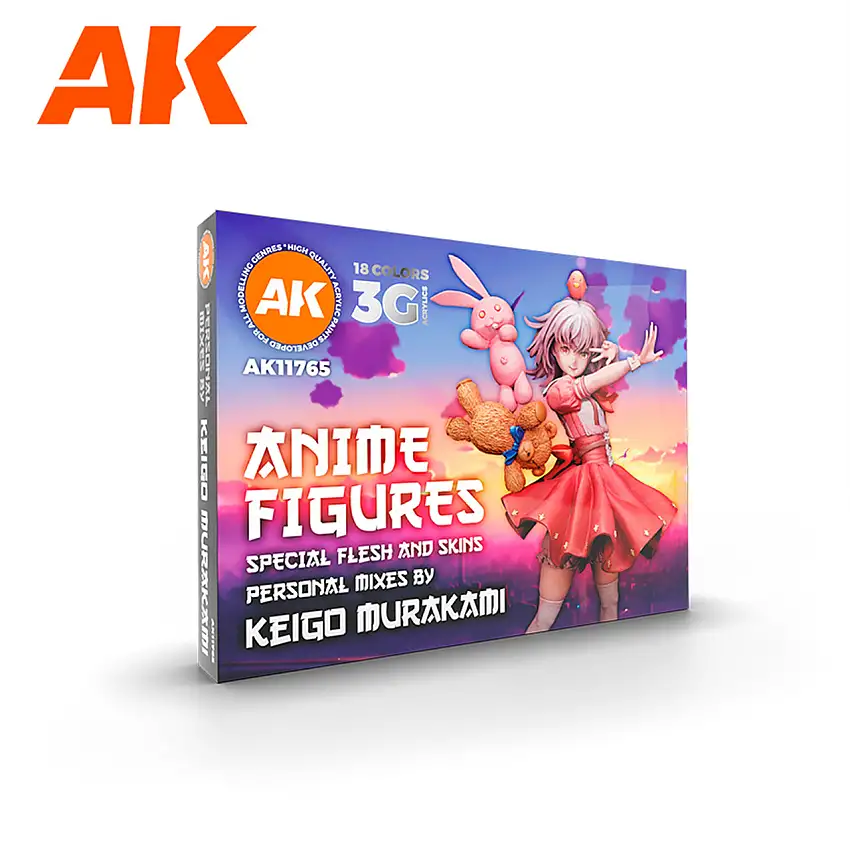Anime Figures Special Flesh & Skins Acrylic Paint Set (18 Colors) 17ml Bottles AK Interactive