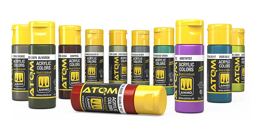ATOM Acrylic Paints 20ml Bottles AMMO by Mig Jimenez