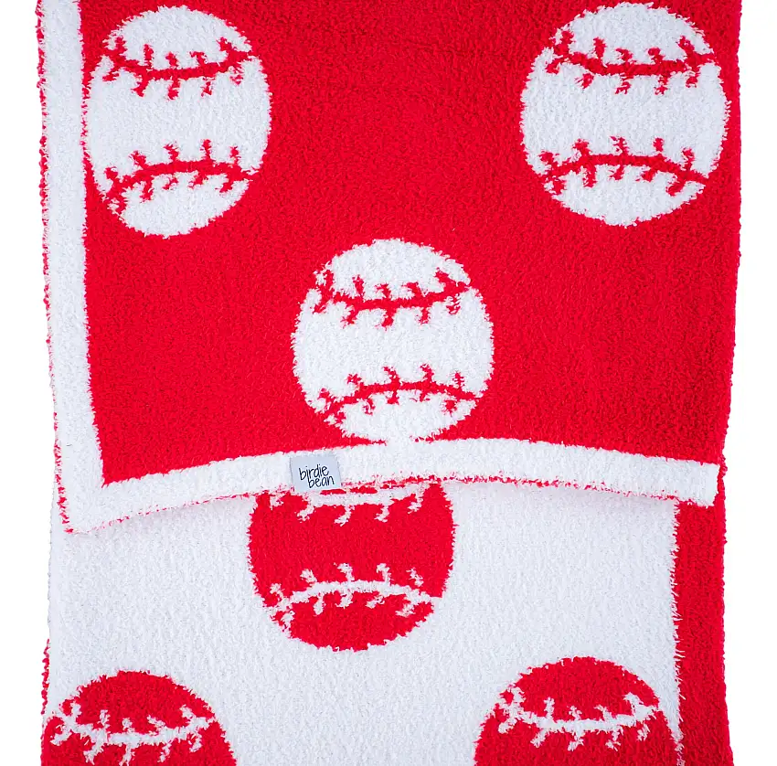 Baseball Plush Blanket- Red/toddler