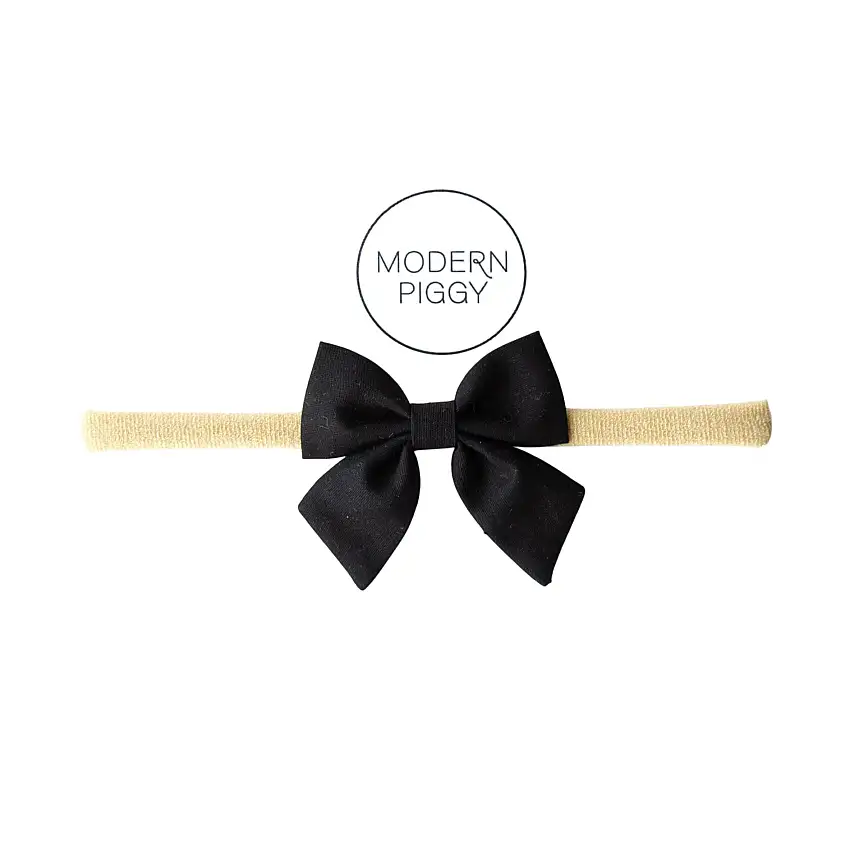 Black | Mini Piggy Bow