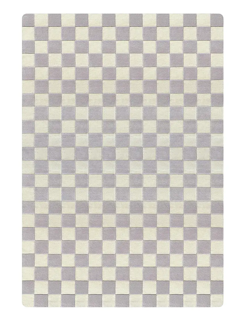 Rug Checkerboard Lilac 6.6 X 9.8 Ft