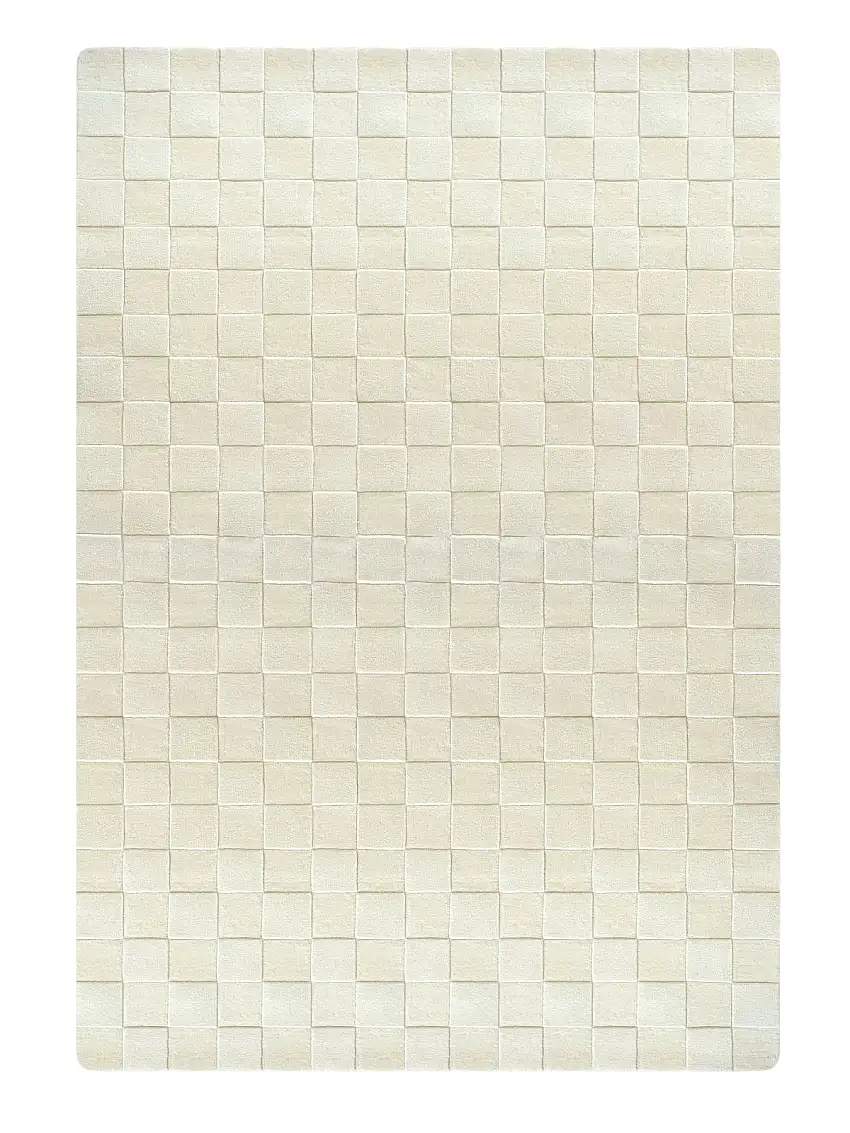 Rug Checkerboard Off White 6.6 X 9.8 Ft