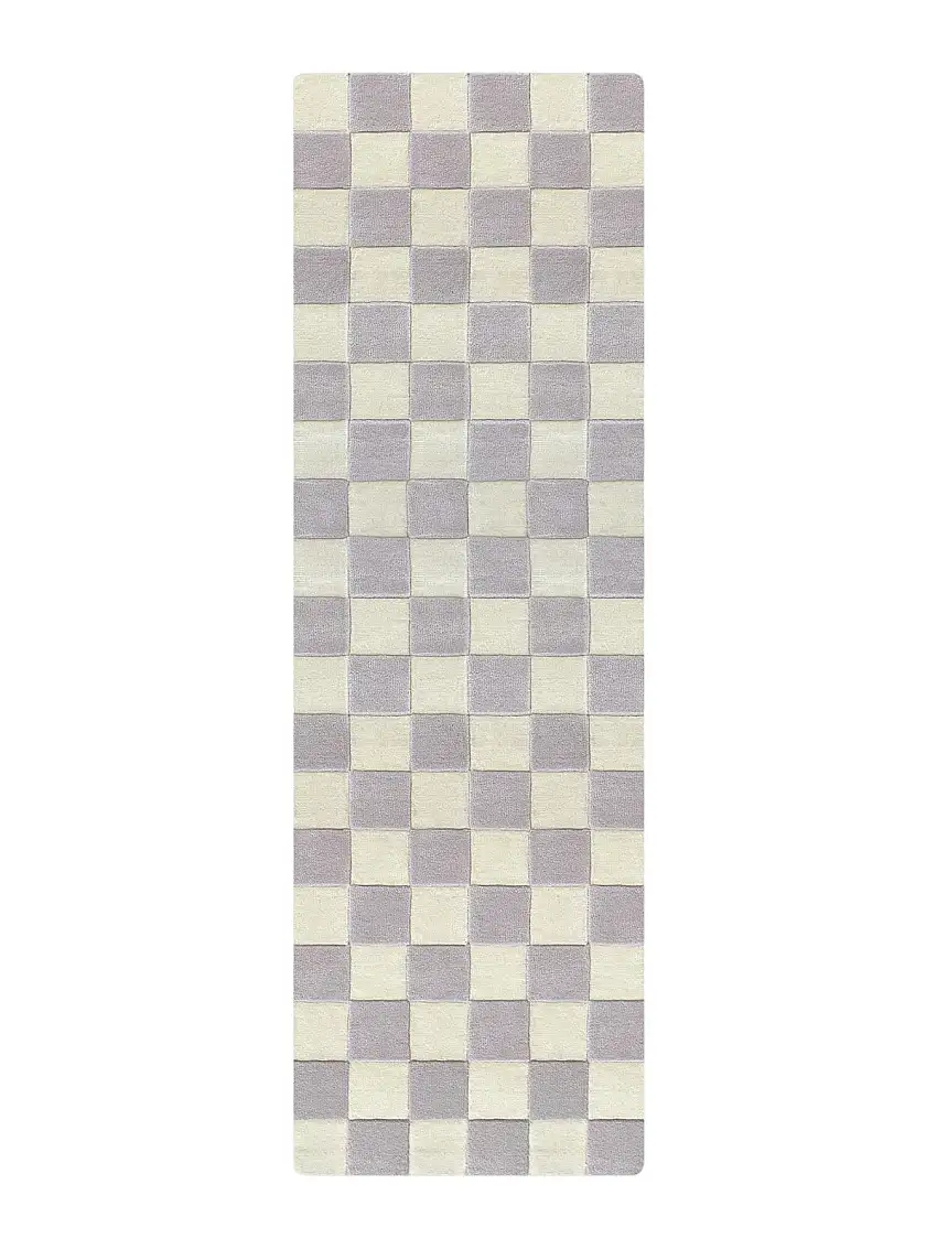 Rug Checkerboard Lilac 2.6 X 8.2 Ft