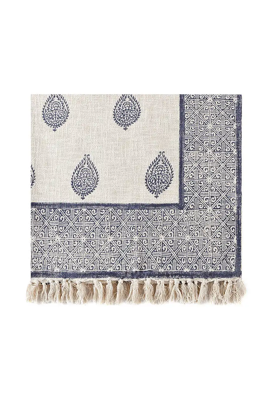 Hand-Printed Couch Throw Blanket - Fort