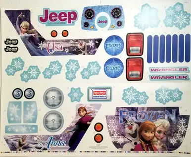 POWER WHEELS - CLD96-0310 Label Sheet for CLD96 Disney Frozen Jeep Wrangler