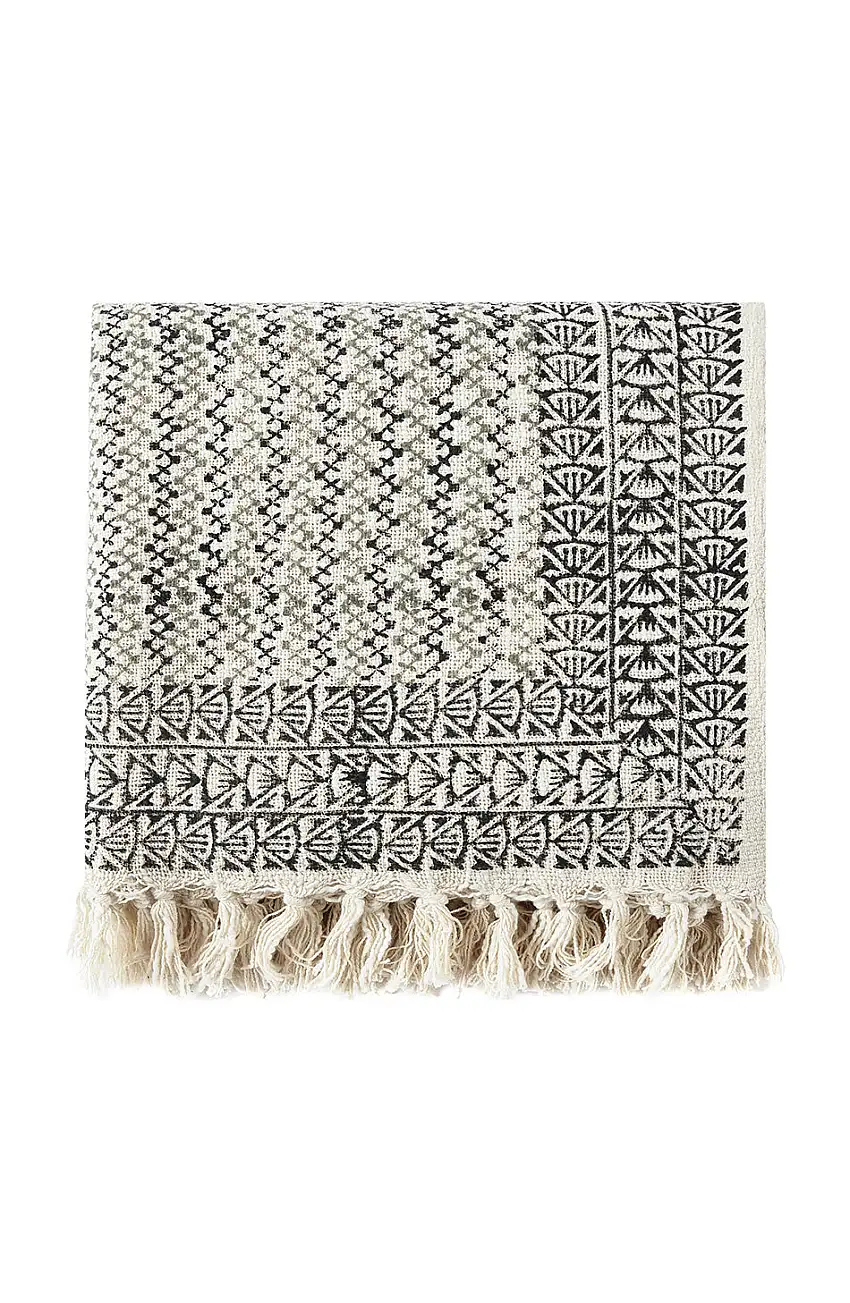 Hand-Printed Couch Throw Blanket - Greenwich