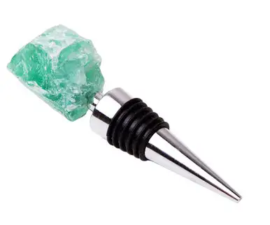ZEE'S CREATIONS - Gemstoppers - Green Fluorite Bottle Stopper (GS1001)