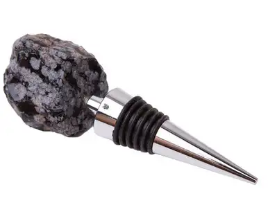 ZEE'S CREATIONS - Gemstoppers - Snowflake Obsidian Bottle Stopper (GS1002)
