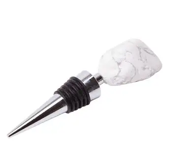ZEE'S CREATIONS - Gemstoppers - White Howlite Tumbled Bottle Stopper (GS2005)