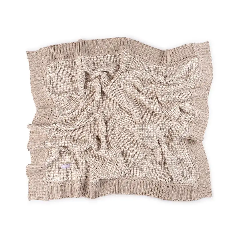 Chunky Knit Tweed Blanket - Taupe