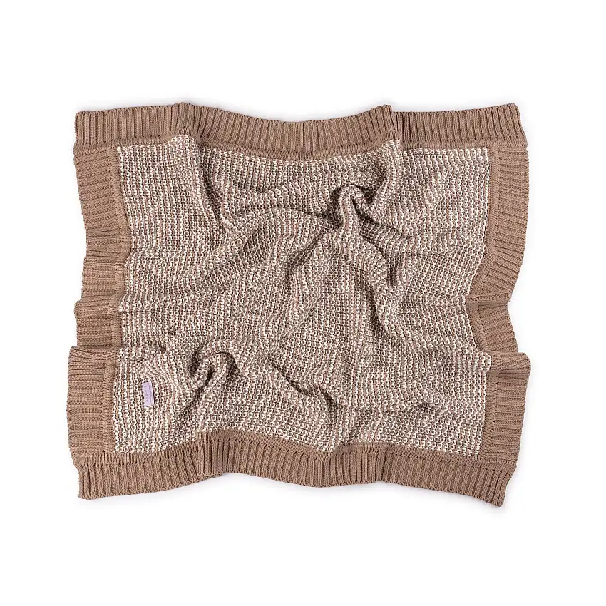 Chunky Knit Tweed Blanket - Cinnamon