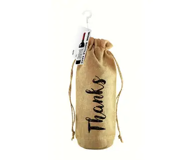 Zee's Creations - Thanks! Jute Wine Bottle Sack (JB1008)