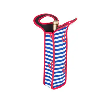 ZEE'S CREATIONS - Neoprene Anchor Design Wine Bottle Tote (Holds 1 Bottle) (NP107)