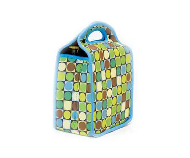 ZEE'S CREATIONS - Neoprene 6-Pack Tote - Circles & Squares (NP304)