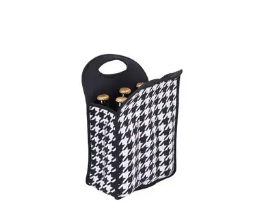 ZEE'S CREATIONS - Neoprene 6 Pack Beer Tote - Houndstooth (NP306)