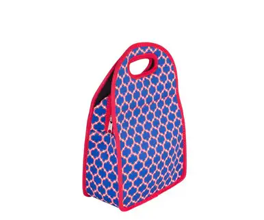 ZEE'S CREATIONS - Neoprene Lunch Tote - Blue & Red (NP712)
