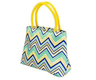 ZEE'S CREATIONS - Insulated Lunch Tote - Yellow/Multi Chevrons (P2005)