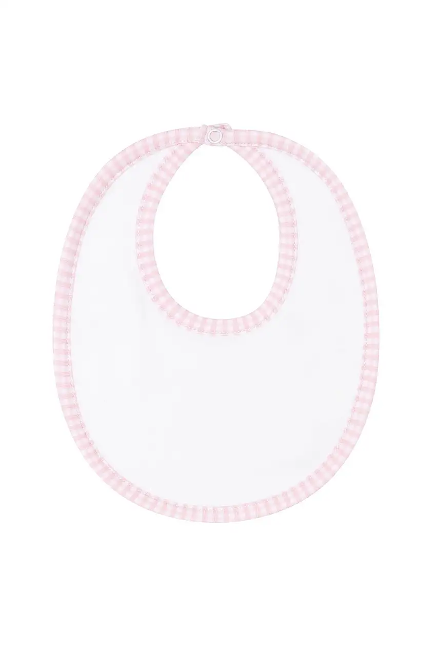 Pink Gingham bib