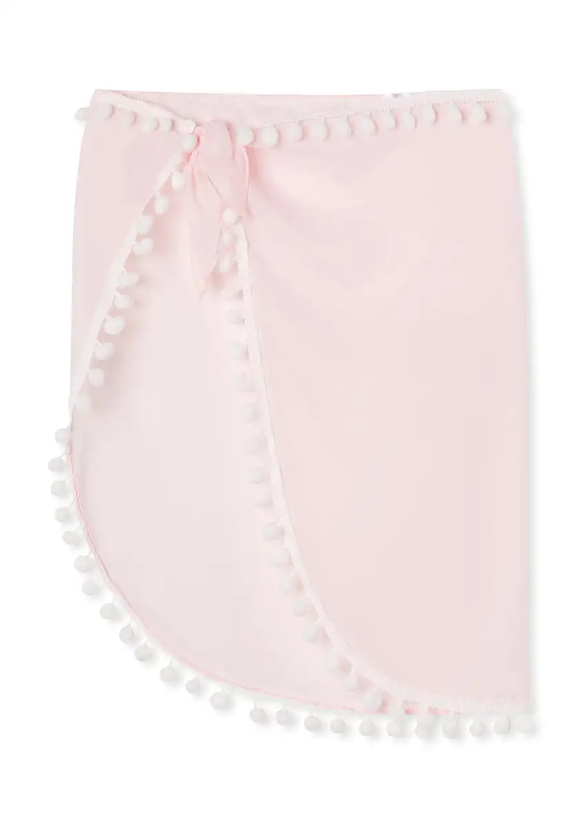 Pink Pareo Cover-up With Pom Poms