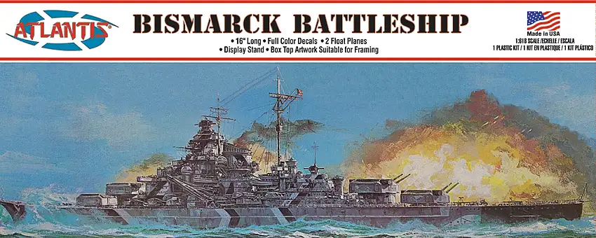 German Bismarck Battleship 1/618 Atlantis Models (AAN3008)
