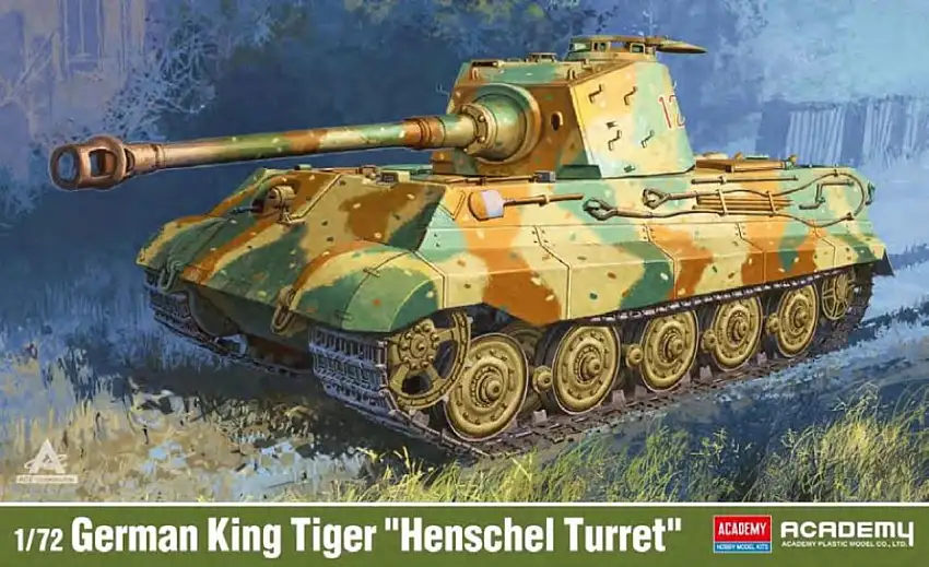 German King Tiger Henschel Turret Tank 1/72 Academy