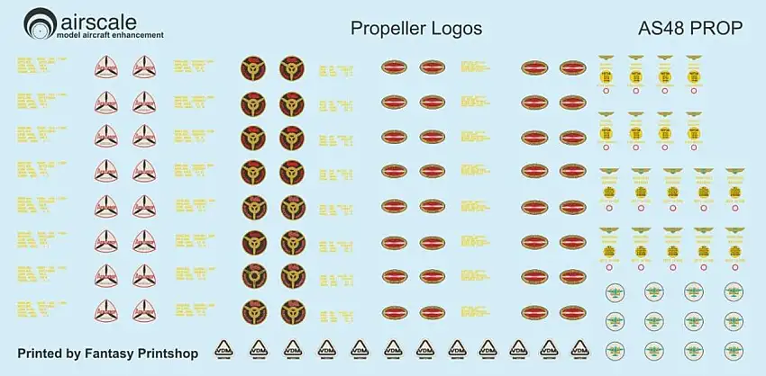 Propeller Logos & Specs (Decal) 1/48 Airscale Model Aircraft Enhancements