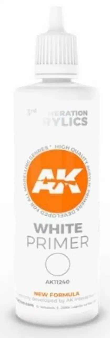 White Acrylic Primer 100ml Bottle AK Interactive