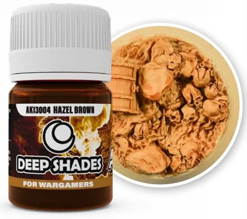Deep Shades for Wargamers: Hazel Brown Acrylic 30ml Bottle AK Interactive